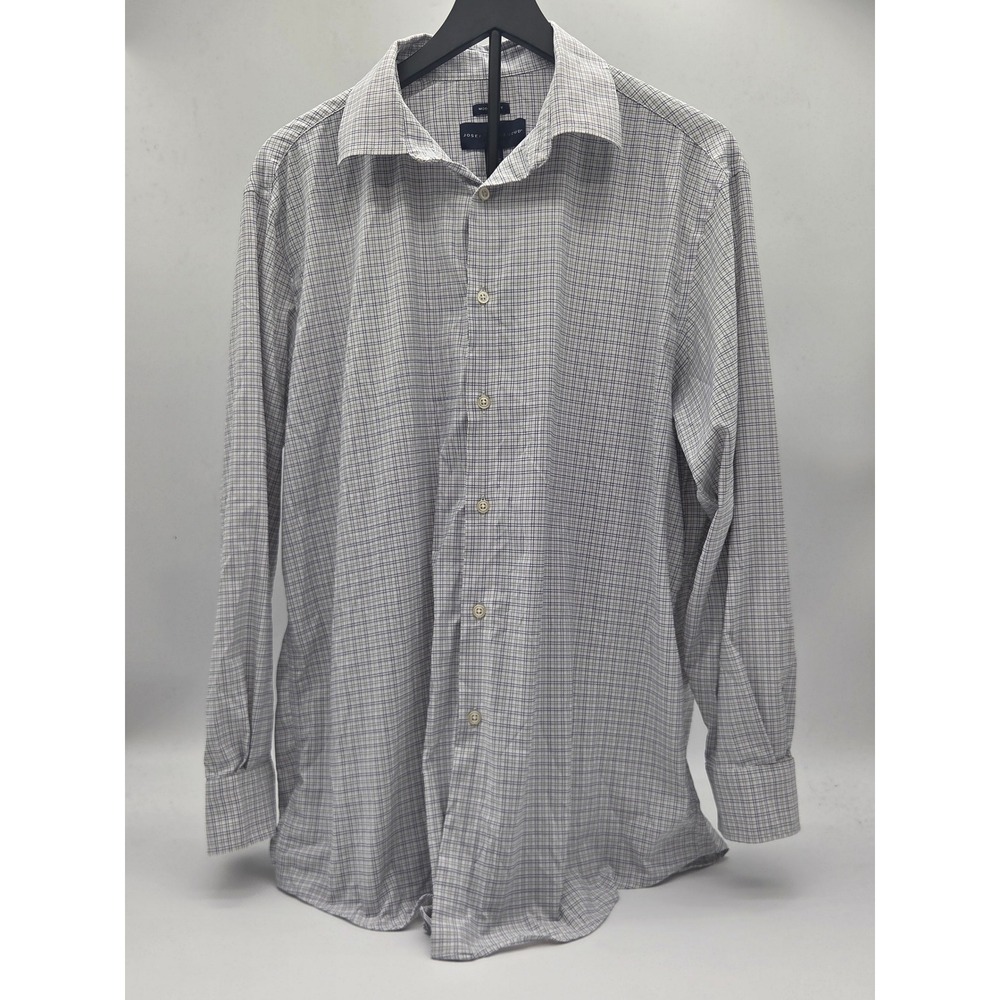 Joseph Abboud Modern Fit Men's Plaid Dress Shirt 17 32/33 Stretch 101-766